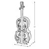 Vintiquewise 4.5 Feet Tall Violin Shaped Cabinet With 2 Shelf and Acrylic Clear Double Door QI003770